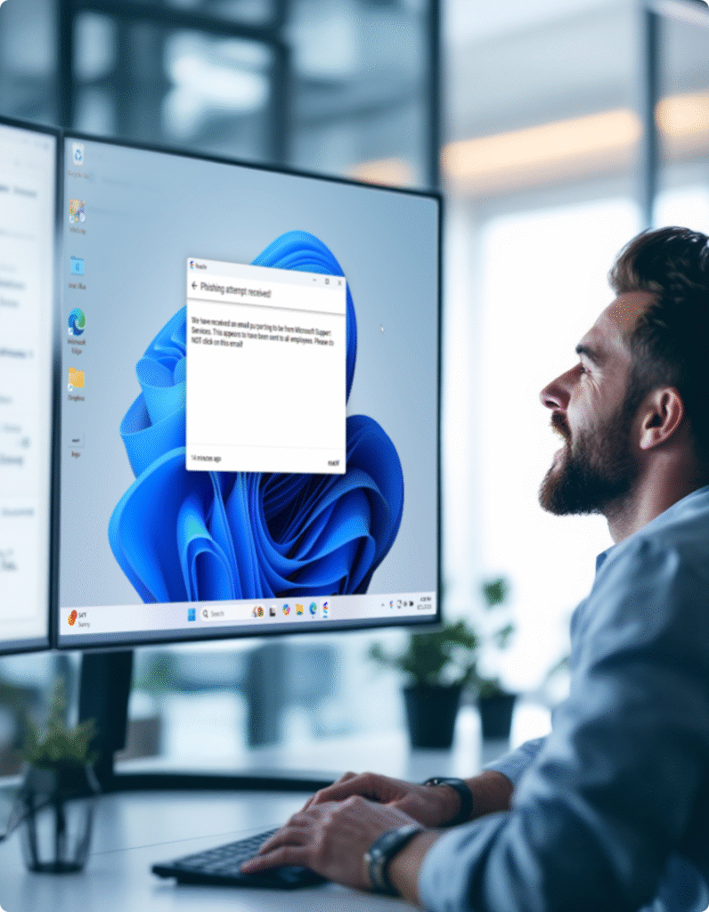 Employee_Plus_Desktop_AlertFINAL Employee receiving a Reachr Desktop Alert
