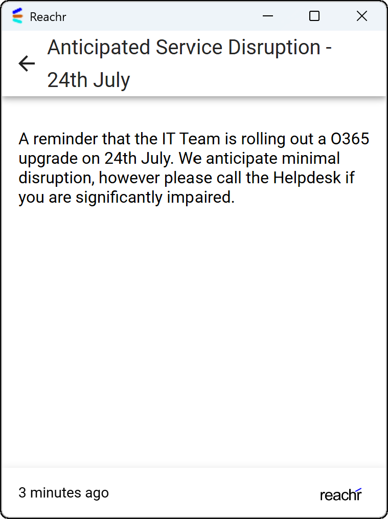 Service DisruptionFINAL Reachr System Disruption Desktop Alert